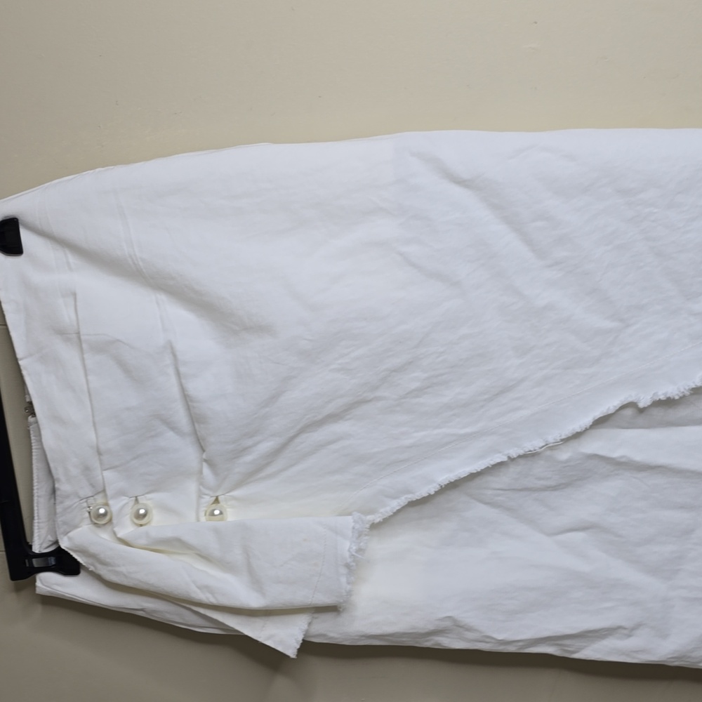 Gianni Bini Jessamine Ivory Linen Blend Skirt 2 - Picture 5 of 10